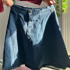 Denim midi skirt